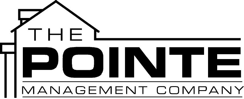 The Pointe Management Company logo with a house and a power line.